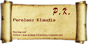 Perelesz Klaudia névjegykártya